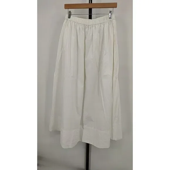 Quince Womens Organic Cotton Poplin A-Line Maxi Skirt Classic White Basic XS - Picture 3 of 3
